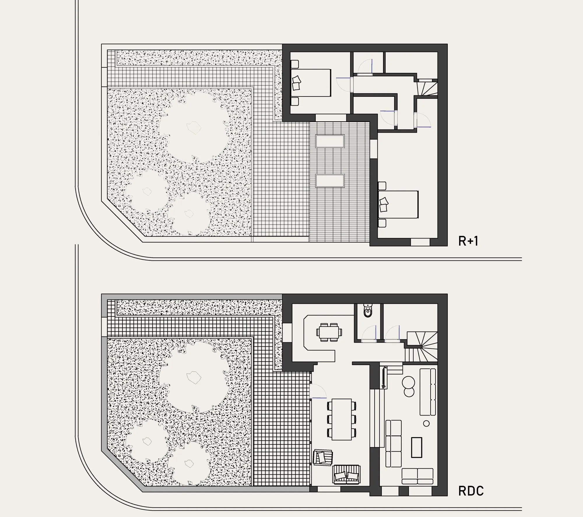 Parcelle, Ballancourt — Proposition — rez-de-chaussée et étage
