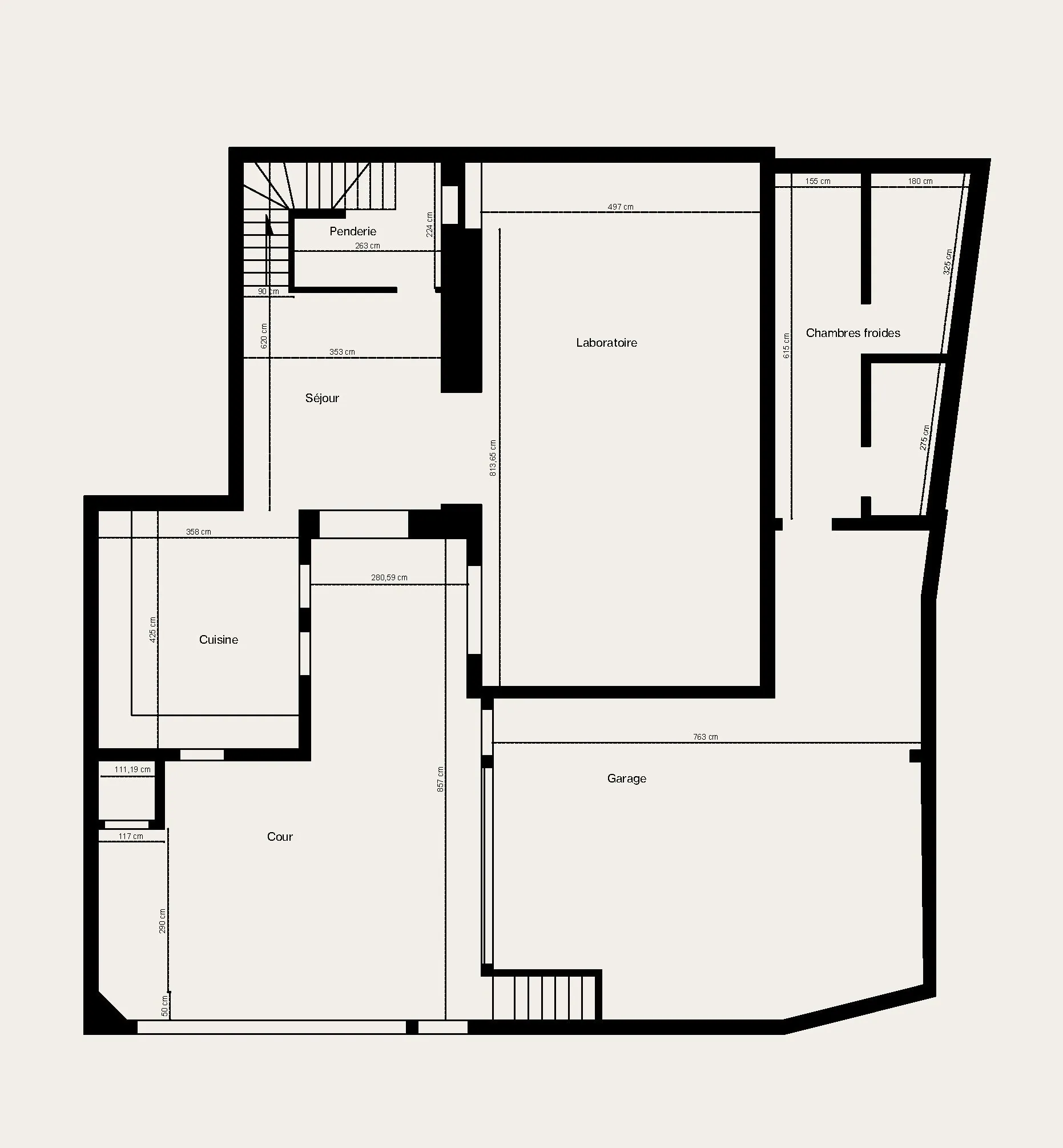 Complexe mixte, Villejuif — Existant — rez-de-chaussée